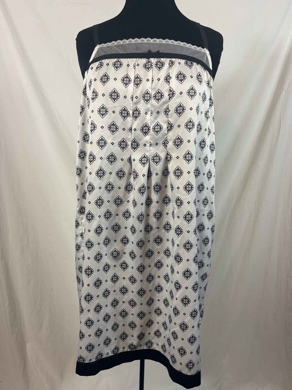 Joe Fresh Satin Slip Dress Lingerie Lace Coquette Y2K Black Ivory Midi